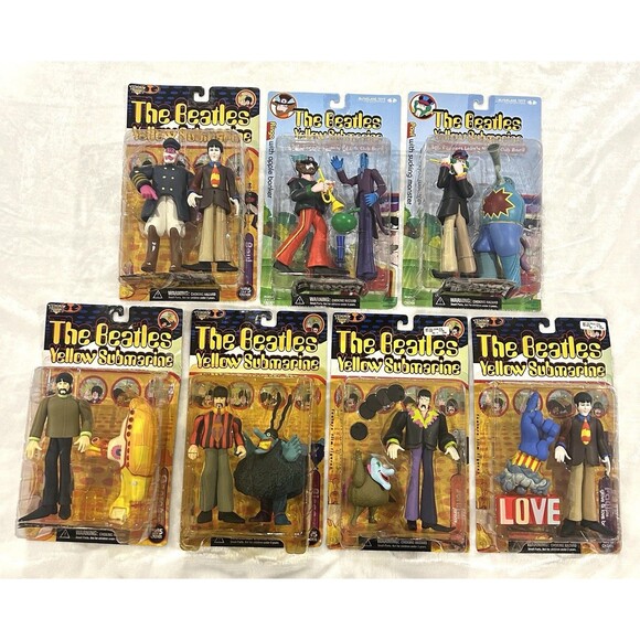 The Beatles Yellow Submarine Set of 7 McFarlane Figures NEW Sealed - Picture 1 of 11